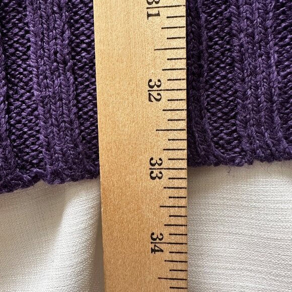 Silhouettes Women's 3X Purple Knit Cardigan w/Belt Acrylic & Ramie Blend - Picture 9 of 10